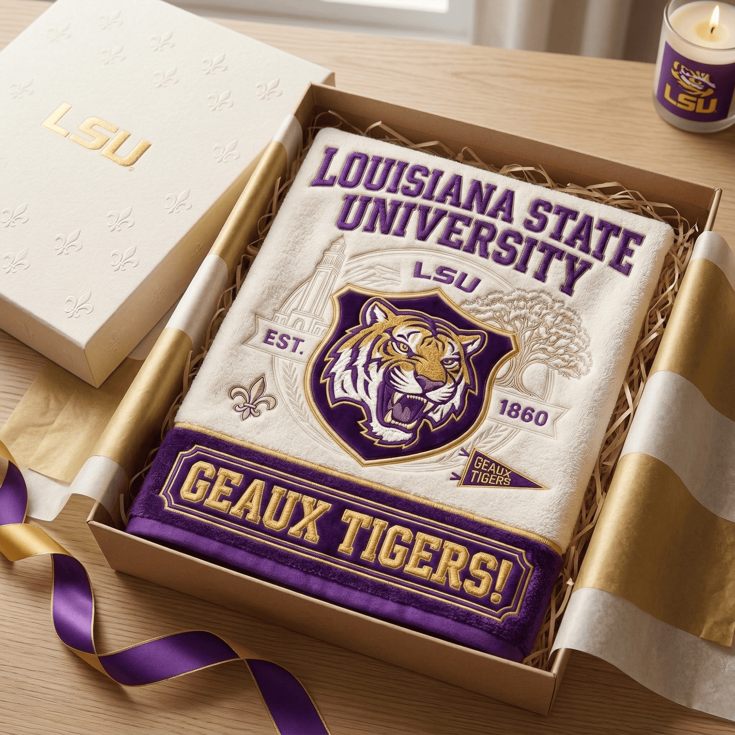 LSU Premium BATH TOWELS LNTH