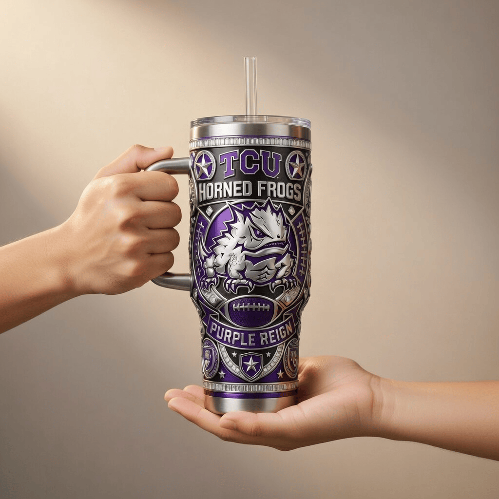 TCU 40oz Tumbler With Handle PDL