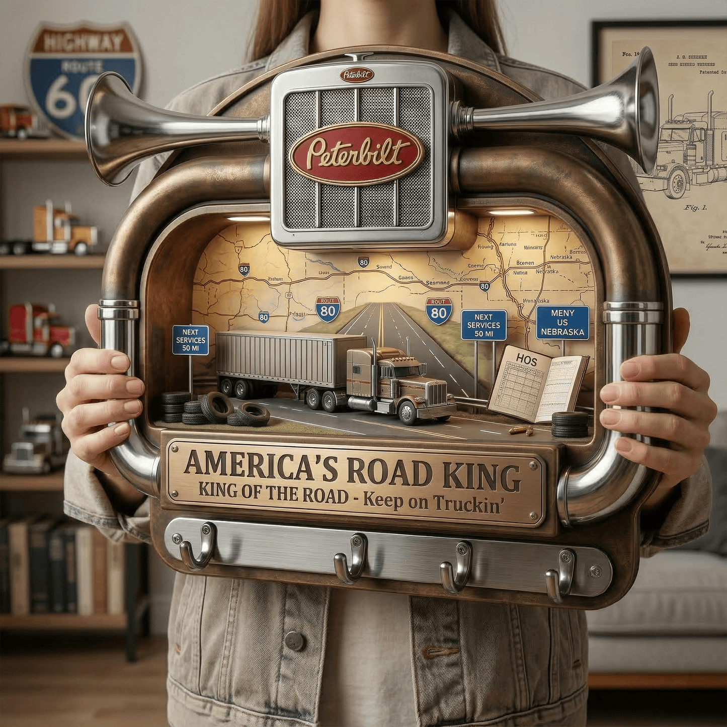 TRUCK WALL-MOUNTED KEY HOLDER LNTH