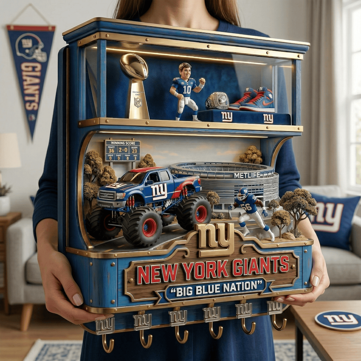 NYG WALL-MOUNTED KEY HOLDER LNTH