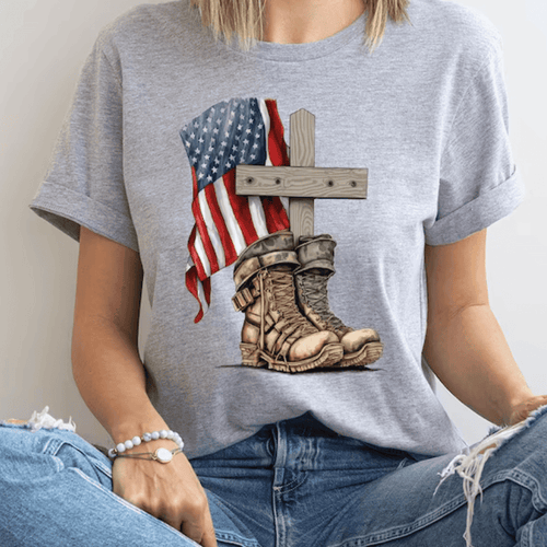 PREMIUM AMERICAN FLAG BOOTS T-SHIRT NDM