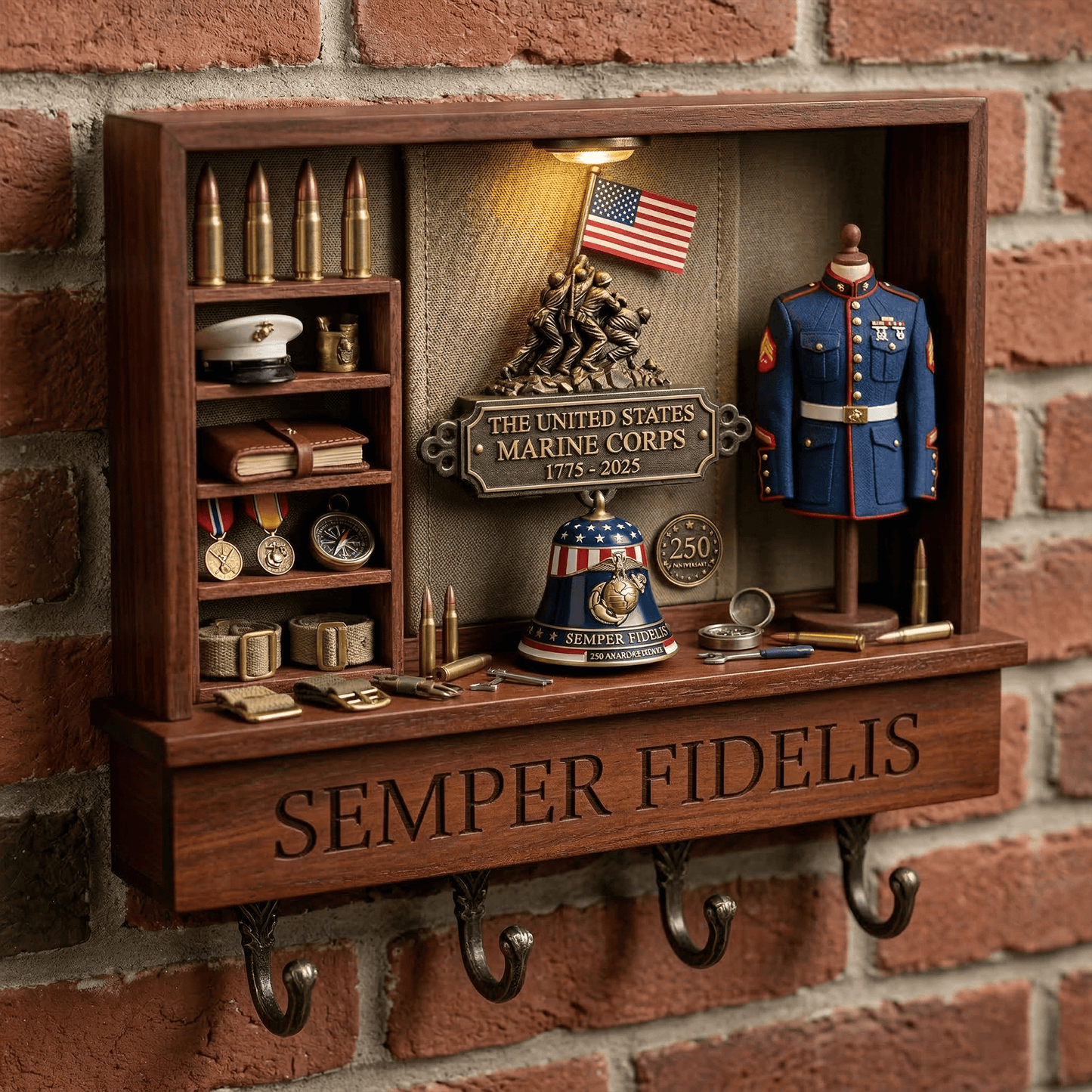 USMC WALL-MOUNTED KEY HOLDER LNTH