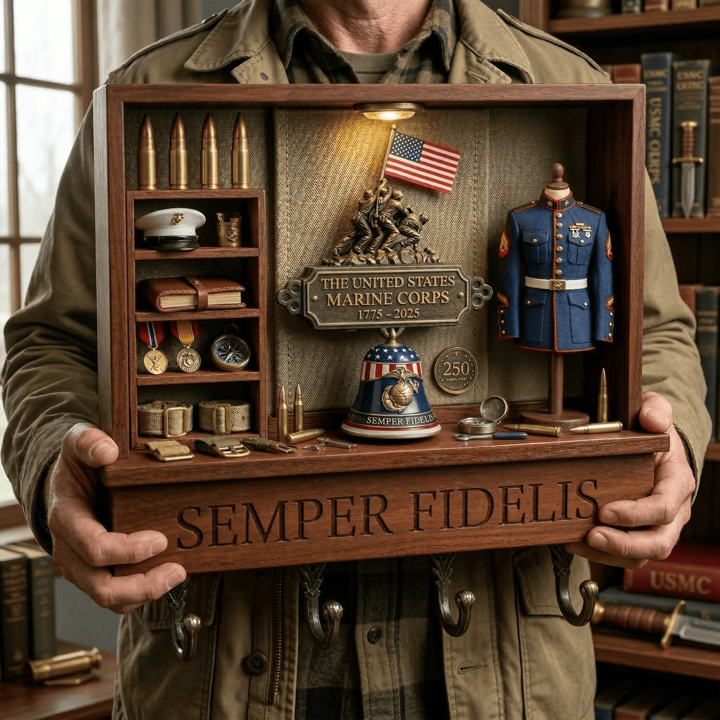 USMC WALL-MOUNTED KEY HOLDER LNTH