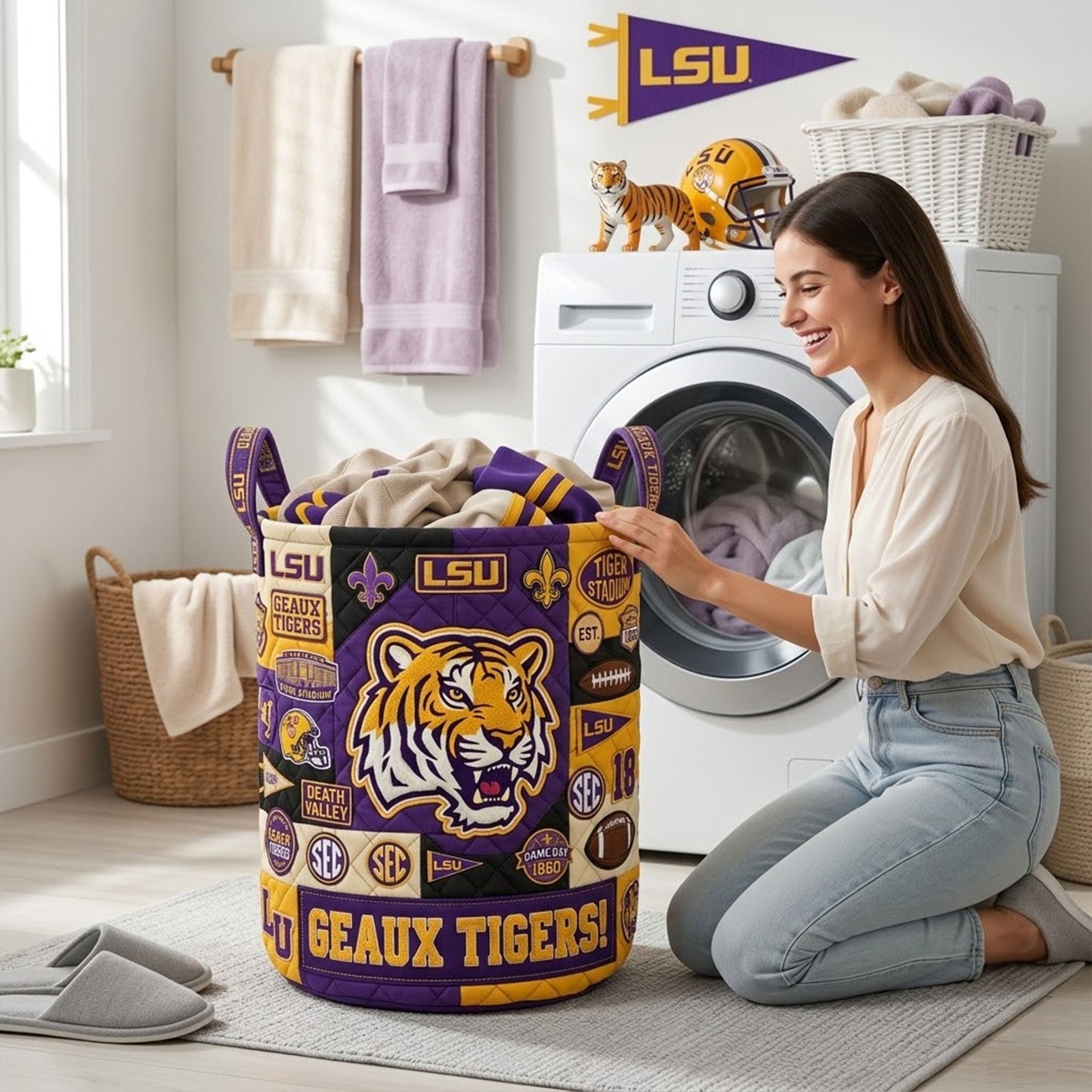 LSU Premium Laundry Basket TNSM