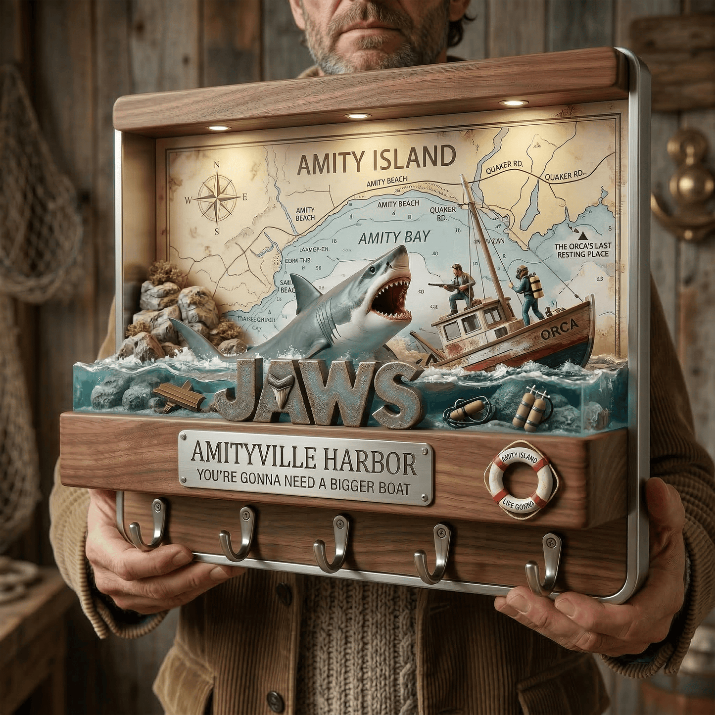 JAWS WALL-MOUNTED KEY HOLDER LNTH