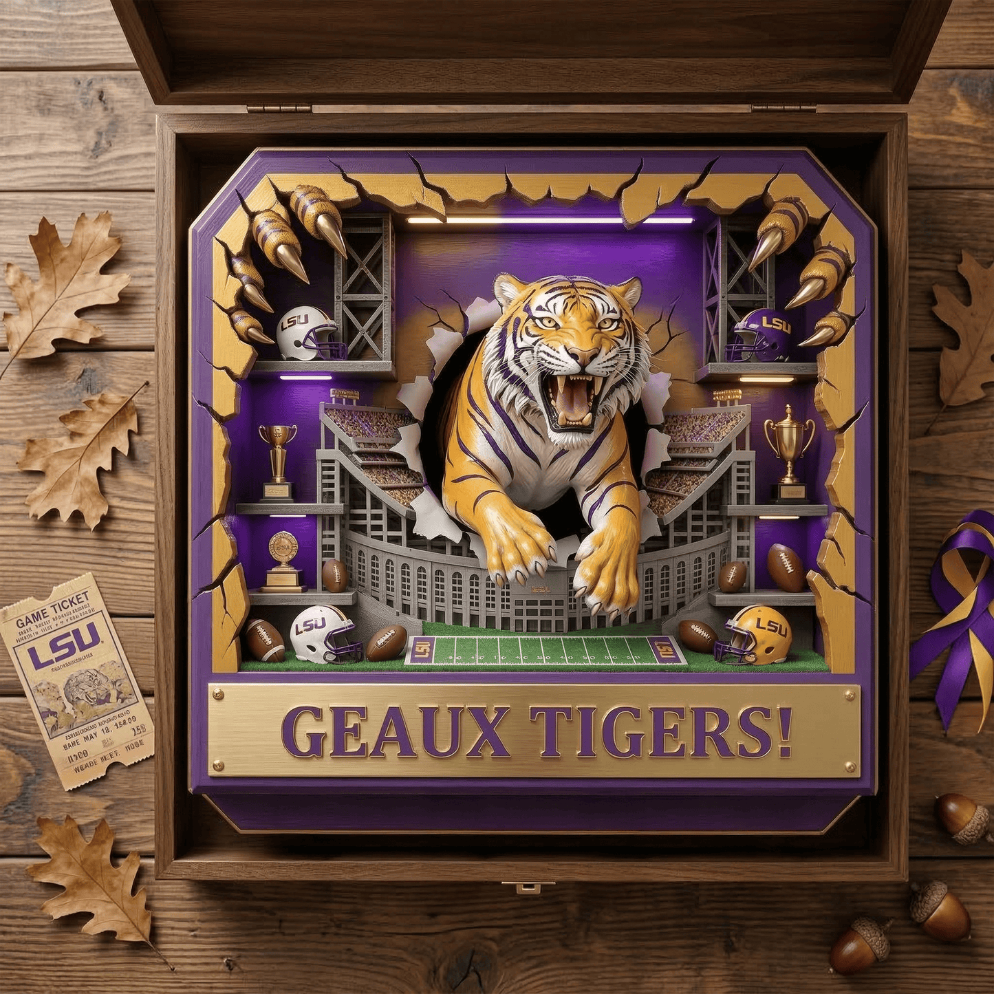 LSU WALL-MOUNTED KEY HOLDER LNTH