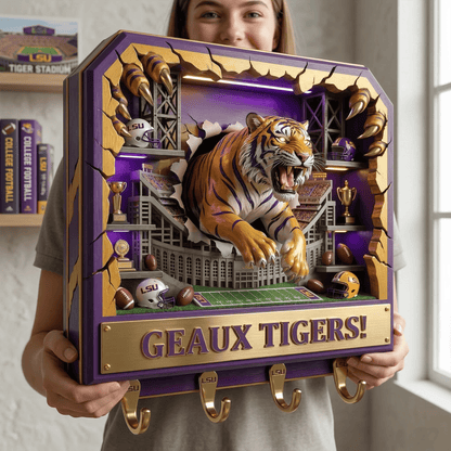 LSU WALL-MOUNTED KEY HOLDER LNTH