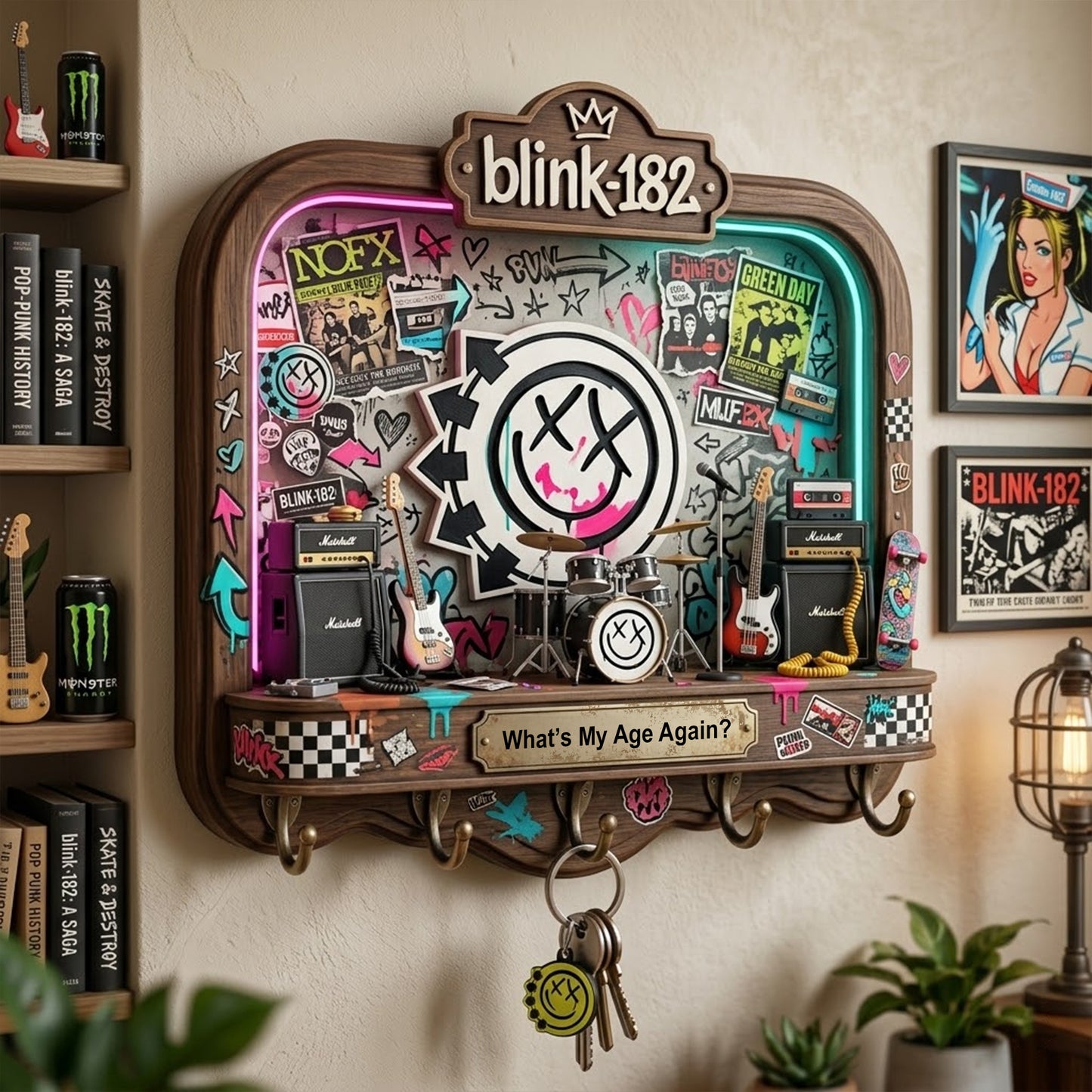 BLK WALL-MOUNTED KEY HOLDER TNSM
