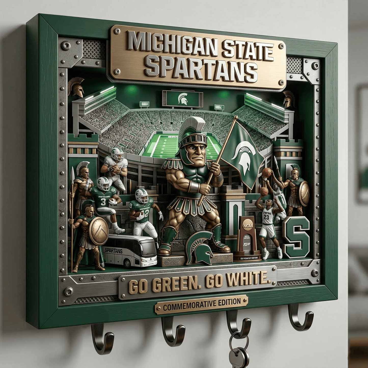 MSU WALL-MOUNTED KEY HOLDER LNTH