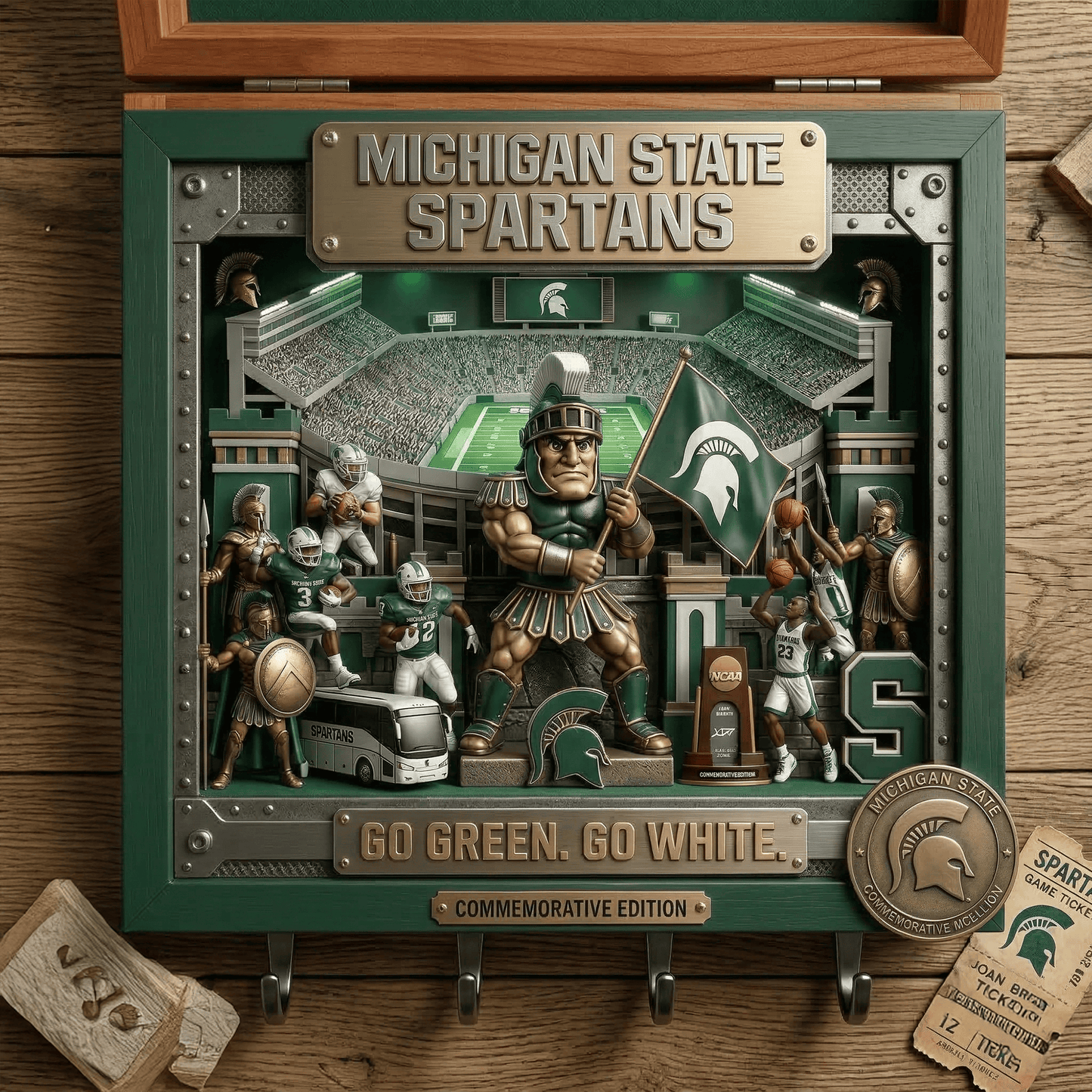 MSU WALL-MOUNTED KEY HOLDER LNTH
