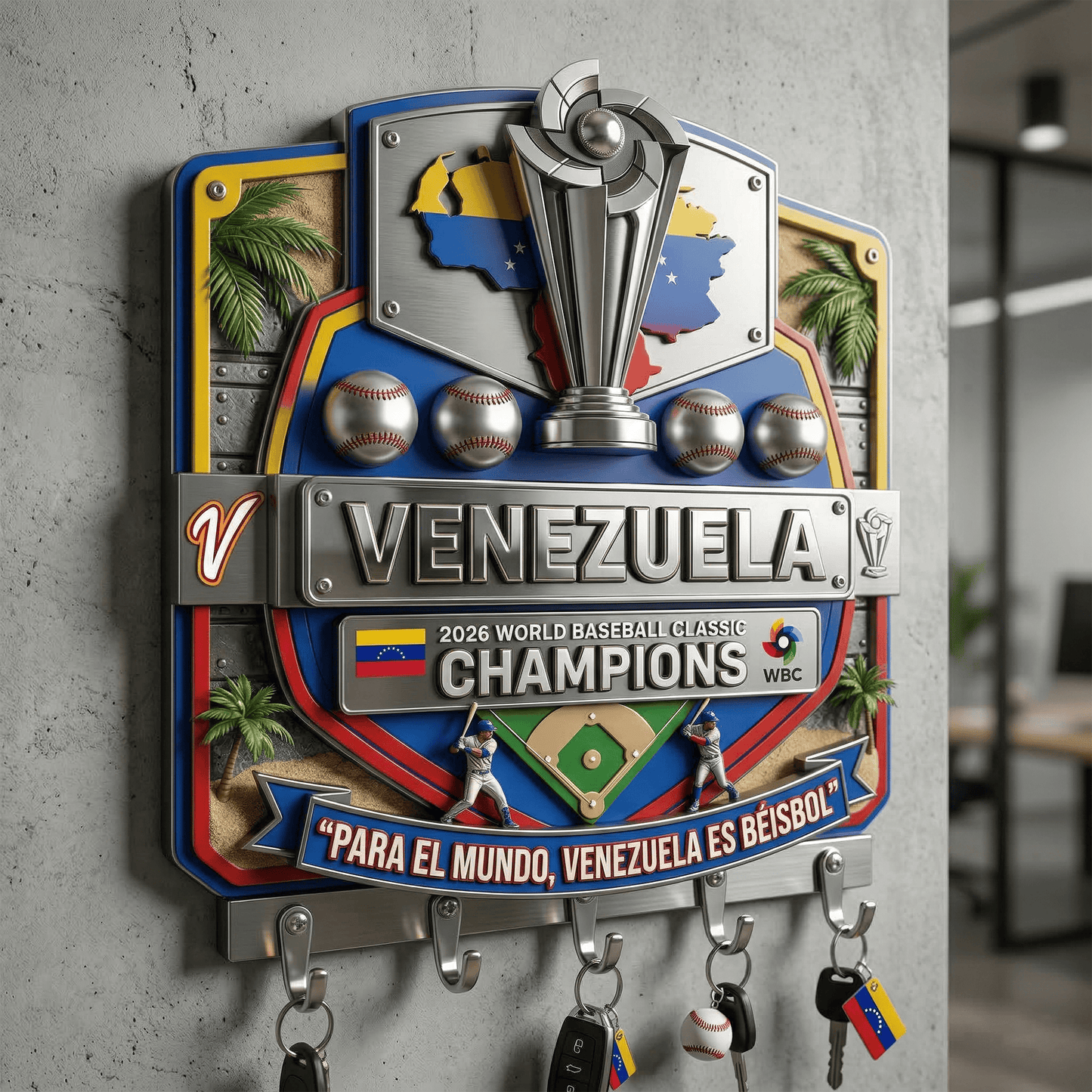 VENE WALL-MOUNTED KEY HOLDER LNTH