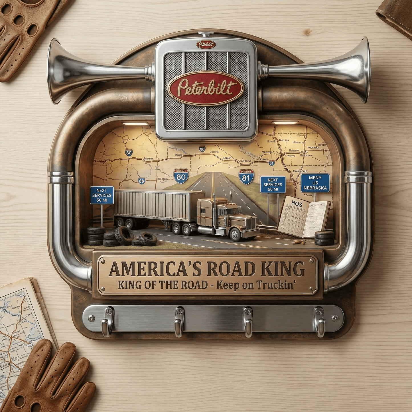 TRUCK WALL-MOUNTED KEY HOLDER LNTH