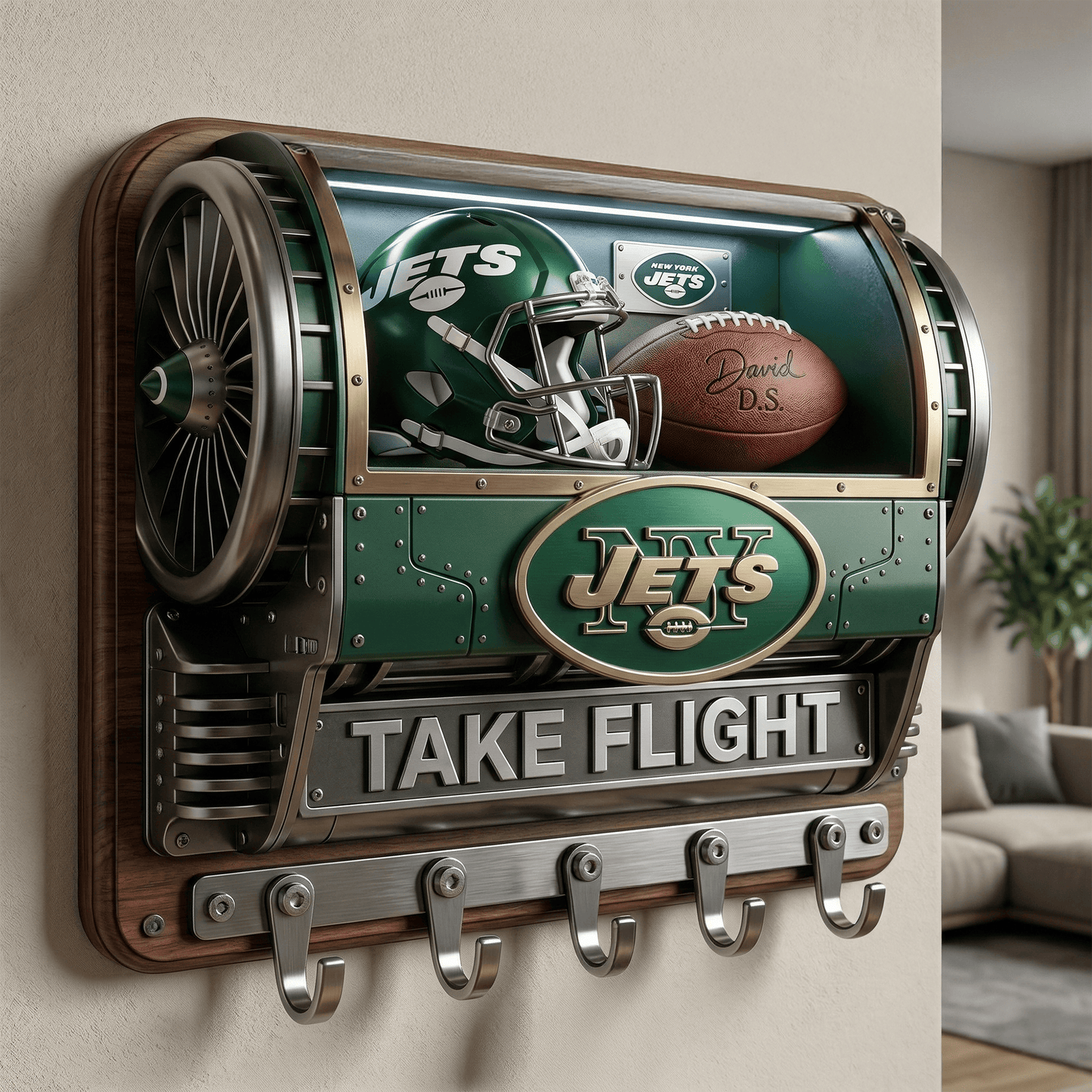 NYJ WALL-MOUNTED KEY HOLDER LNTH