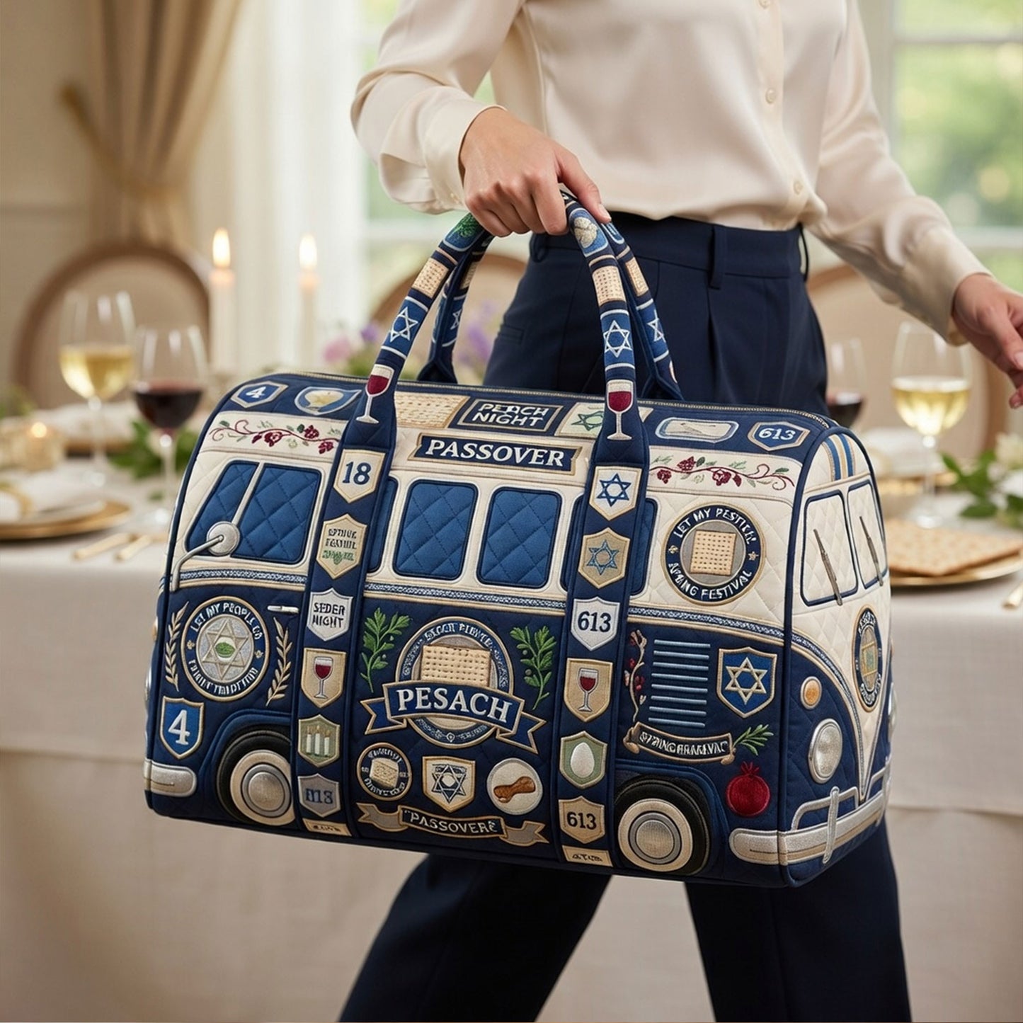 Happy Passover Premium Quilted Duffle Bag TNSM