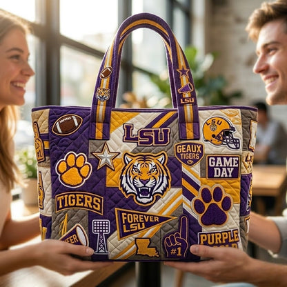 LSU QUILTED TOTE BAG PDL