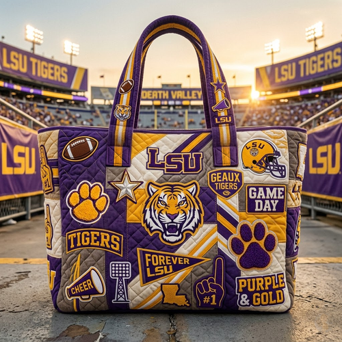 LSU QUILTED TOTE BAG PDL