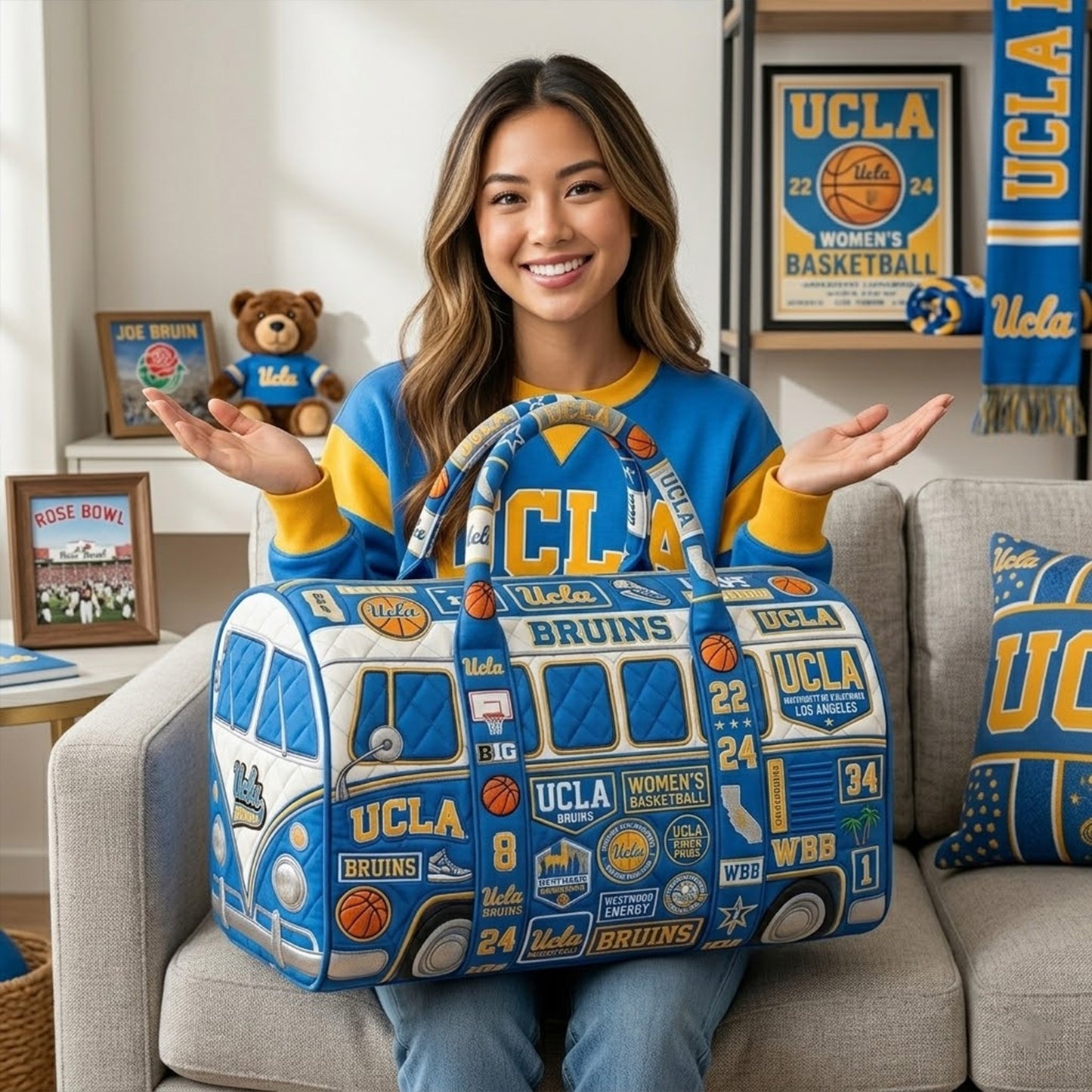 UCLA Premium Quilted Duffle Bag TNSM