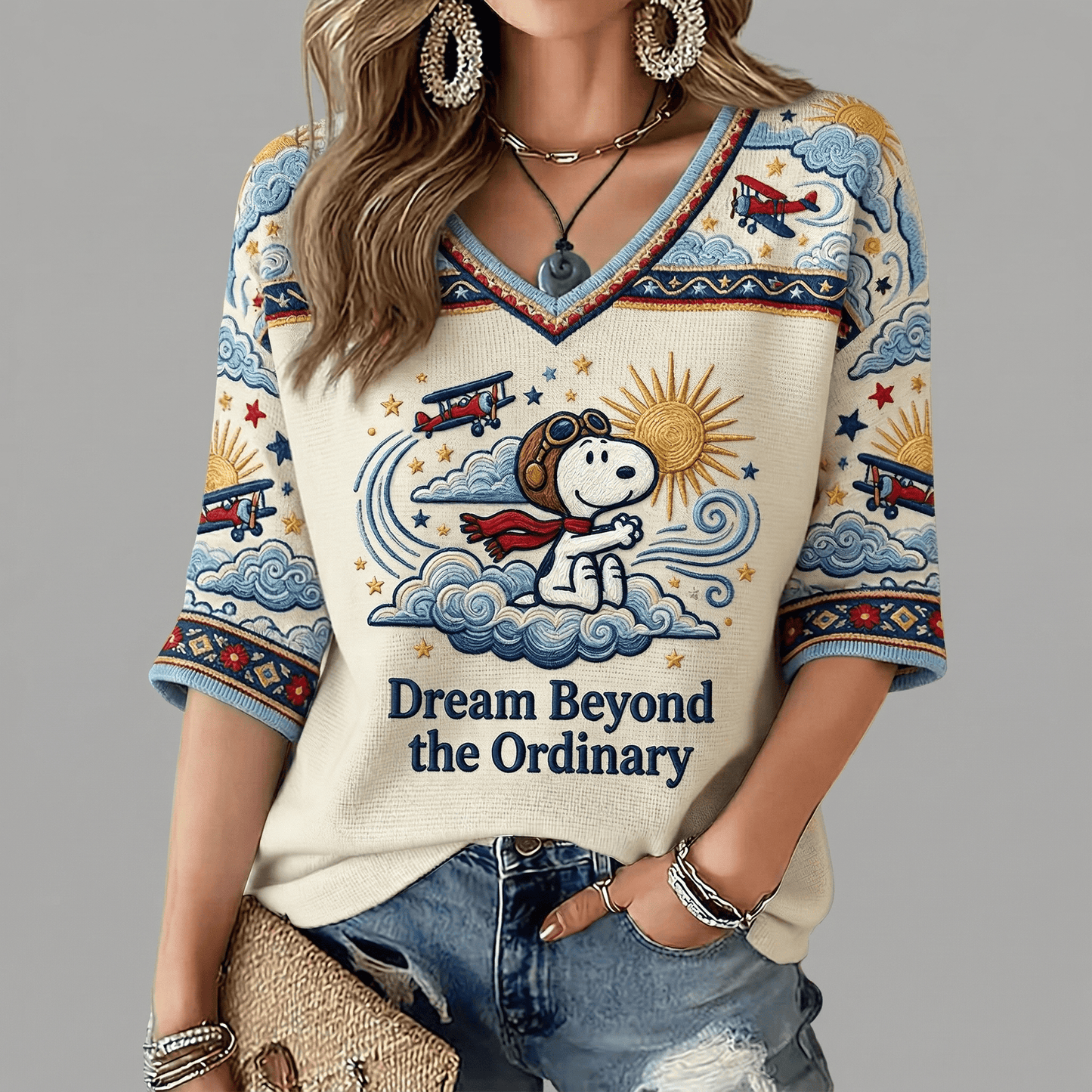 SNPY V-neck Long Sleeve Shirt LNTH
