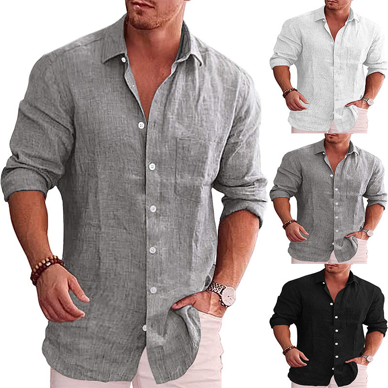Plain cotton and linen shirts