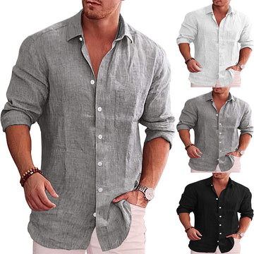 Plain cotton and linen shirts