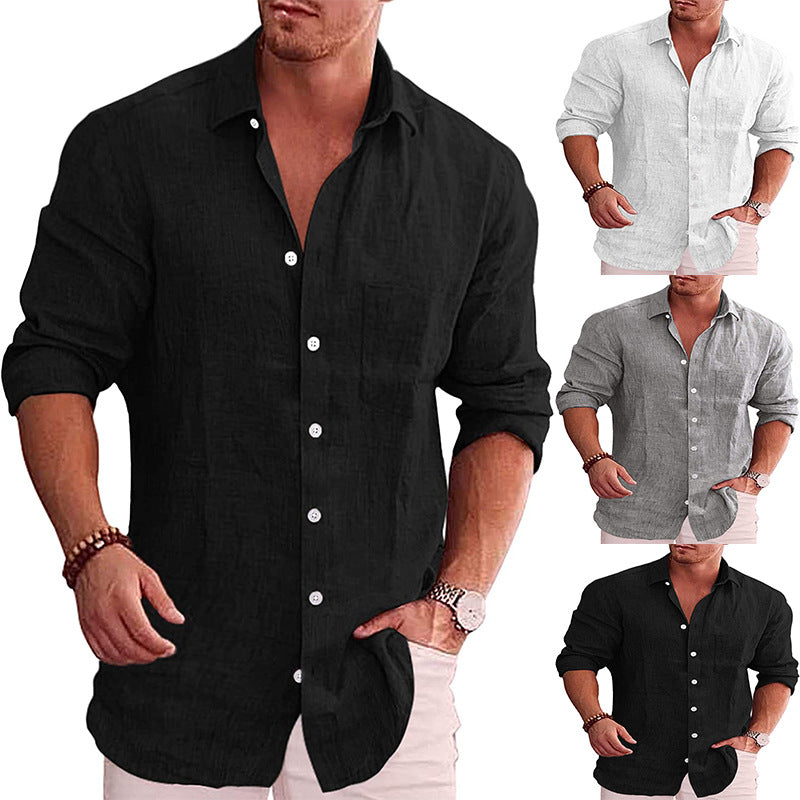 Plain cotton and linen shirts
