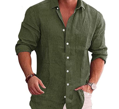 Plain cotton and linen shirts