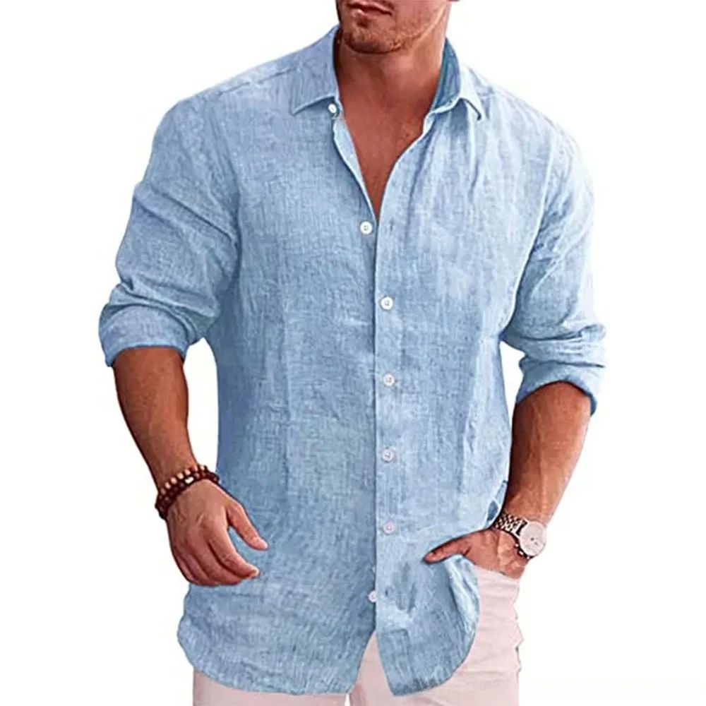 Plain cotton and linen shirts