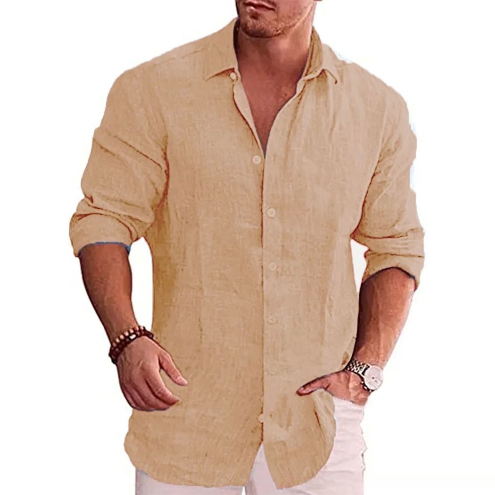Plain cotton and linen shirts