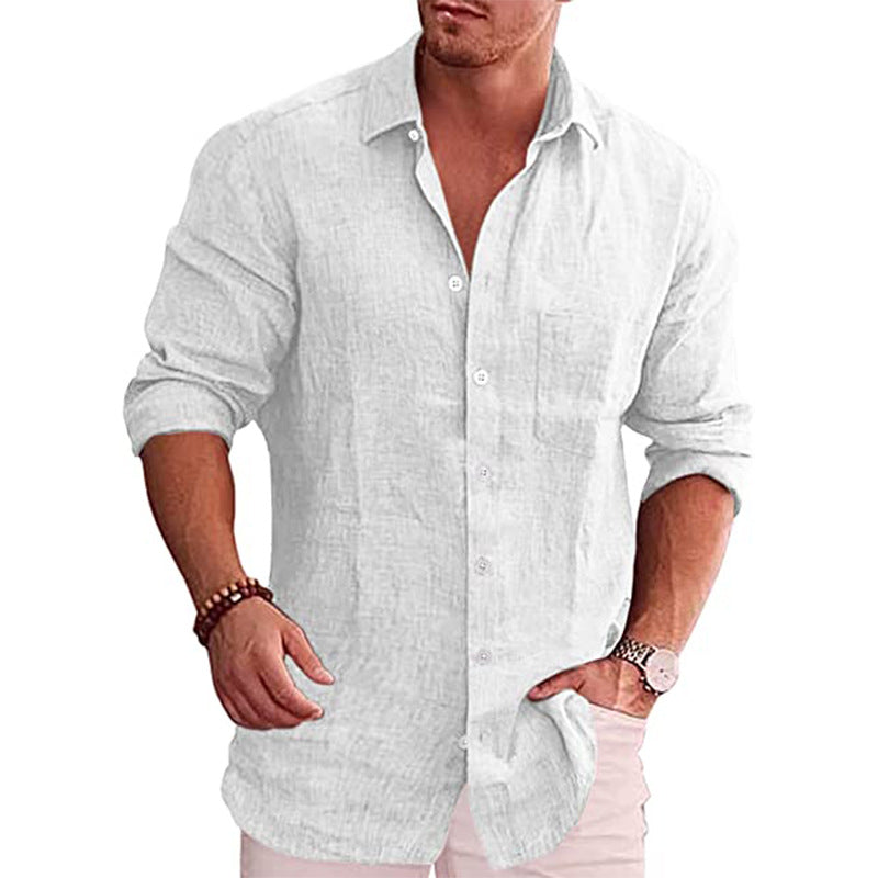 Plain cotton and linen shirts