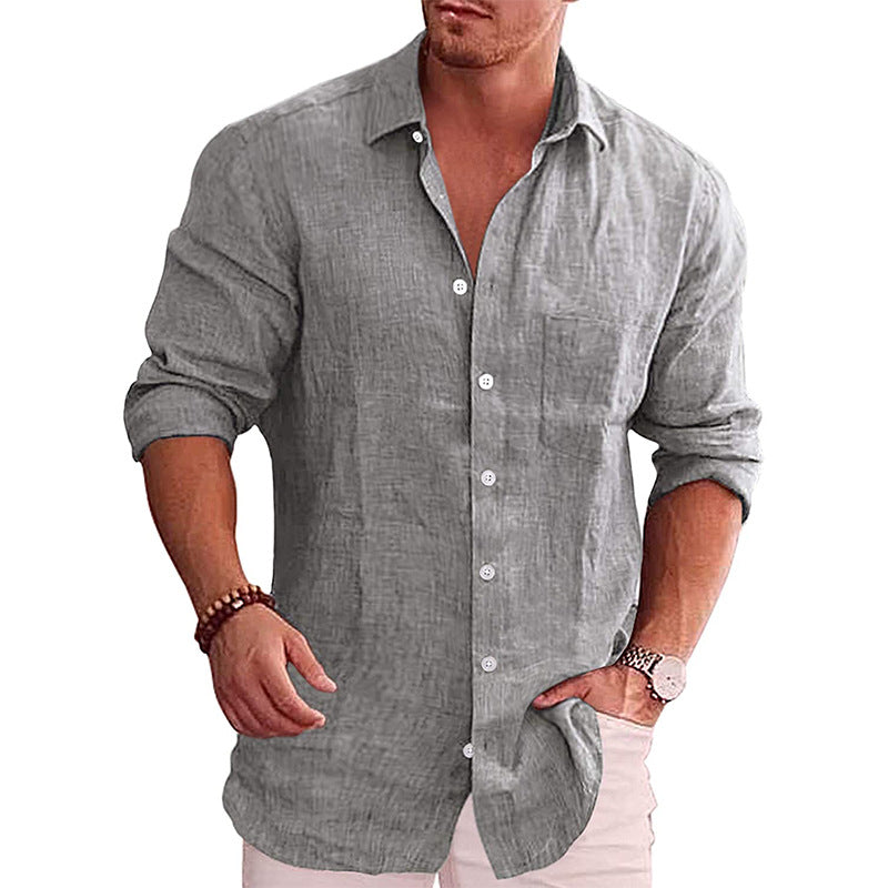 Plain cotton and linen shirts
